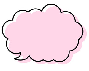 シンプルな線がずれた吹き出し　丸みのある雲形