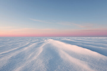 serene tundra plain in russia at sunrise featuring geometric patterns and single beam of light illuminating