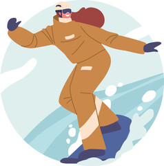 Female snowboard rider in uniform