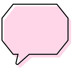 シンプルな線がずれた吹き出し　角のある八角形