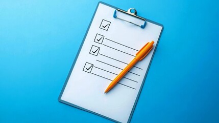 Blank checklist on clipboard ready for use.