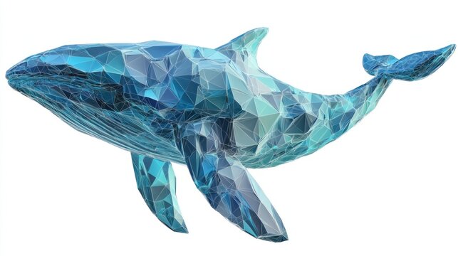 Polygonal whale illustration