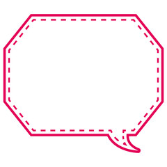 シンプルなカラー線の吹き出し　角のある八角形