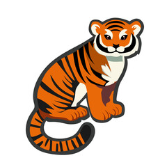 Tiger on white background. African animal. Animal vector