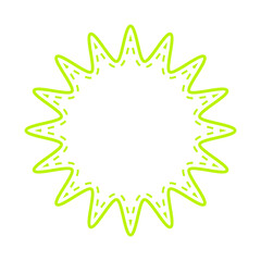 シンプルなカラー線の吹き出し　丸みのあるギザギザした形