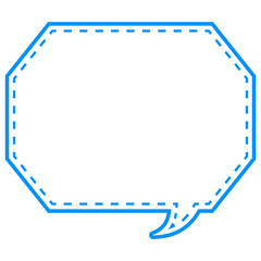 シンプルなカラー線の吹き出し　角のある八角形