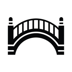 bridge arch stencil icon vector illustration