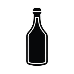 Bottle Stencil Icon Vector Illustration