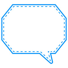 シンプルなカラー線の吹き出し　角のある八角形