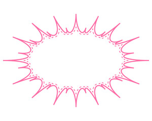 シンプルなカラー線の吹き出し　細長いギザギザした形