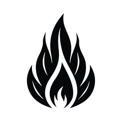 Fire Stencil Icon Vector Illustration