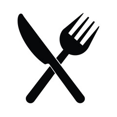 Fork And Knife Stencil Icon Vector Illustration