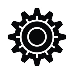 Gear Cog Stencil Icon Vector Illustration
