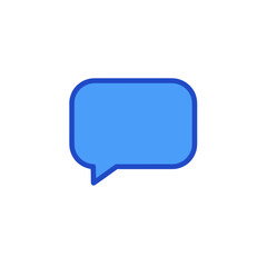 Fototapeta premium Blue speech bubble icon on a white background 