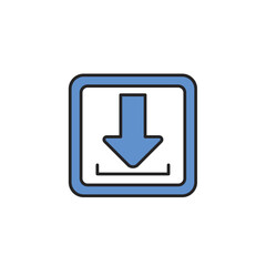 Fototapeta premium Download Icon in Blue Color 
