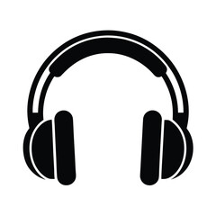 headphones stencil icon vector illustration