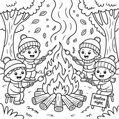 Fototapeta premium Autumn Coloring Pages For Adults