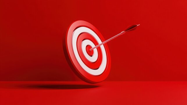 Red with a dart in the center symbolizing focus and precision in dividend stock opportunity scanner concept