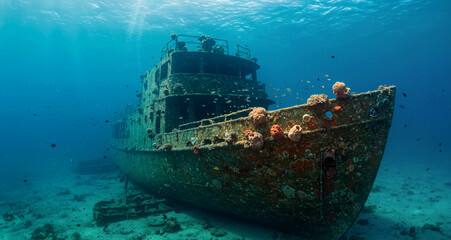 豊かな漁礁となった古い沈没船