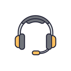 Headset with Microphone in Modern Style and Colors  