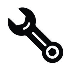 mechanical wrench stencil icon vector illustration