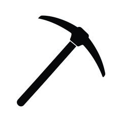pickaxe stencil icon vector illustration
