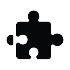 puzzle piece stencil icon vector illustration