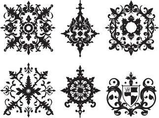 A set of elements, symbols, ornaments, mandalas. Hand drawn vector illustration	