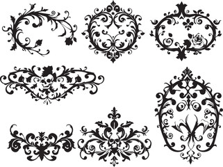 A set of elements, symbols, ornaments, mandalas. Hand drawn vector illustration	