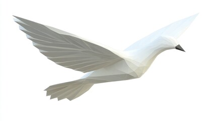 Obraz premium Abstract geometric origami dove in flight (1)