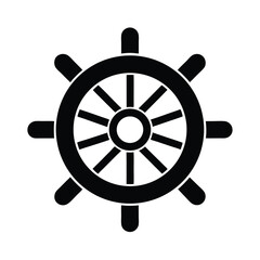 Obraz premium ship wheel icon vector illustration