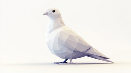 Obraz premium Low poly white pigeon