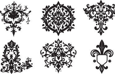 Obraz premium A set of elements, symbols, ornaments, mandalas. Hand drawn vector illustration 