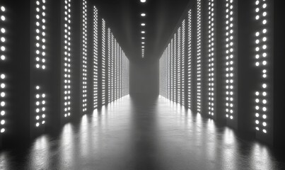 3D Light Wall Digital Background, Generative AI