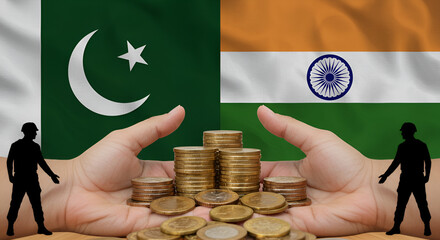 Military conflict between the world's two nuclear powers India and Pakistan.New asian War. Pakistan vs India,nuclear, territory, politic, confrontation, escalation