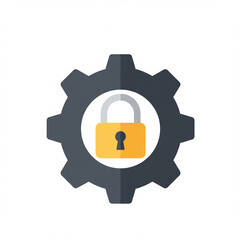 톱니바퀴 형상 안에는 보안을 상징하는 자물쇠가 나타내고 있는 자료