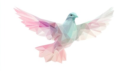 Fototapeta premium Abstract polygonal dove in pastel colors