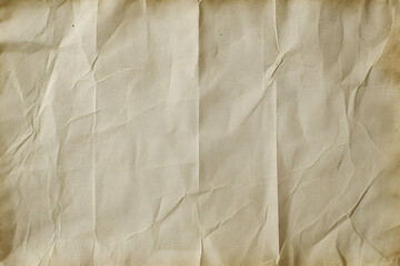 Crumpled beige paper texture with folds and subtle shadows.