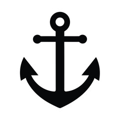 Anchor Stencil Icon Vector Illustration