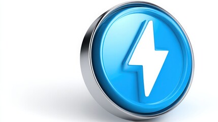 Blue button featuring lightning bolt signifying action and integrity over impulse in ethical investment decisions