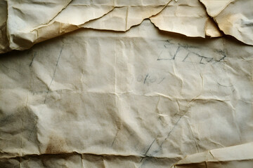 Obraz premium Close-up of aged and crumpled paper with a textured surface.