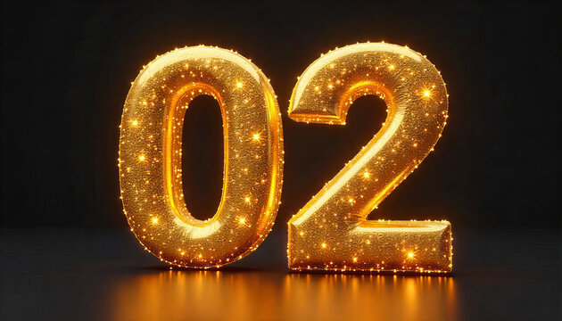 Glowing Gold Number 02