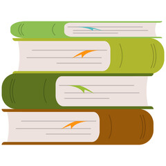 Pile Of Books. Isolated pile books collection for school or library concept vector illustration.