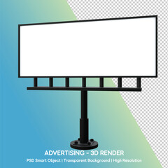 3D Render of Advertising Billboard with Blank Space