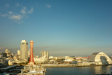 夕方の神戸ハーバーランドの風景
