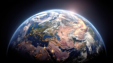 Fototapeta premium The earth captured from space in stunning detail illustrating the concept of interstellar trust fund and wealth beyond