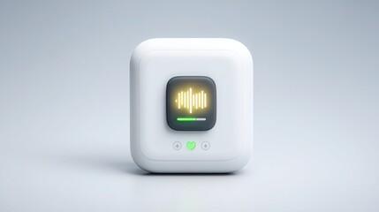 White button with green light symbolizing behavioral tracking and discipline in financial investment management systems