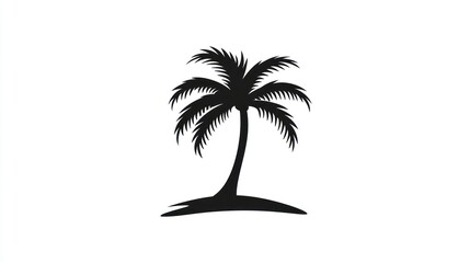 Silhouette Palm Tree, Simple Graphic, Nature, Minimalist Design, Vector Art, Suitable for Logo, Print, Background