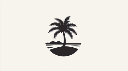 Silhouette Palm Tree Island Landscape