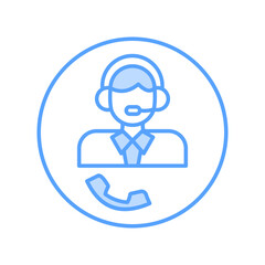 support center icon style blue